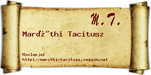Maróthi Tacitusz névjegykártya